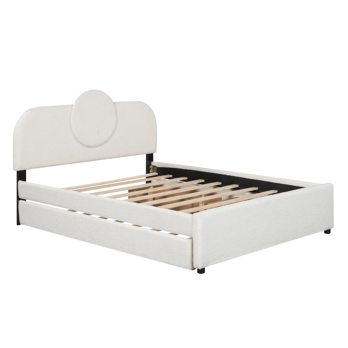 Queen Bed Upholstered Platform With Storage Drawers White - Furniture Home Direct