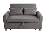 Justine - Corduroy Convertible Sleeper Loveseat - Brown - Furniture Home Direct