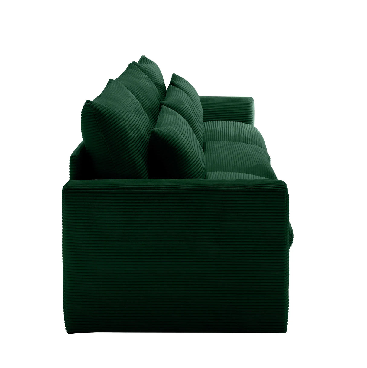 3 Seater Deep Sofa - Green Corduroy - Furniture Home Direct