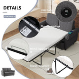 Sleeper Sofa With Twin Size Memory Mattress With Two USB Ports - Gray - Furniture Home Direct