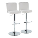 Henry - Contemporary Adjustable Barstool With Swivel & Rounded T Footrest (Set of 2) - Furniture Home Direct