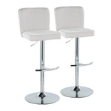 Henry - Contemporary Adjustable Barstool With Swivel & Rounded T Footrest (Set of 2) - Furniture Home Direct