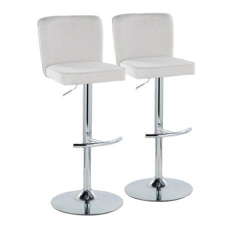 Henry - Contemporary Adjustable Barstool With Swivel & Rounded T Footrest (Set of 2) - Furniture Home Direct