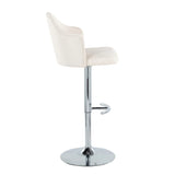 Ahoy - Contemporary Adjustable Barstool With Swivel With Rounded T Footrest (Set of 2) - Furniture Home Direct
