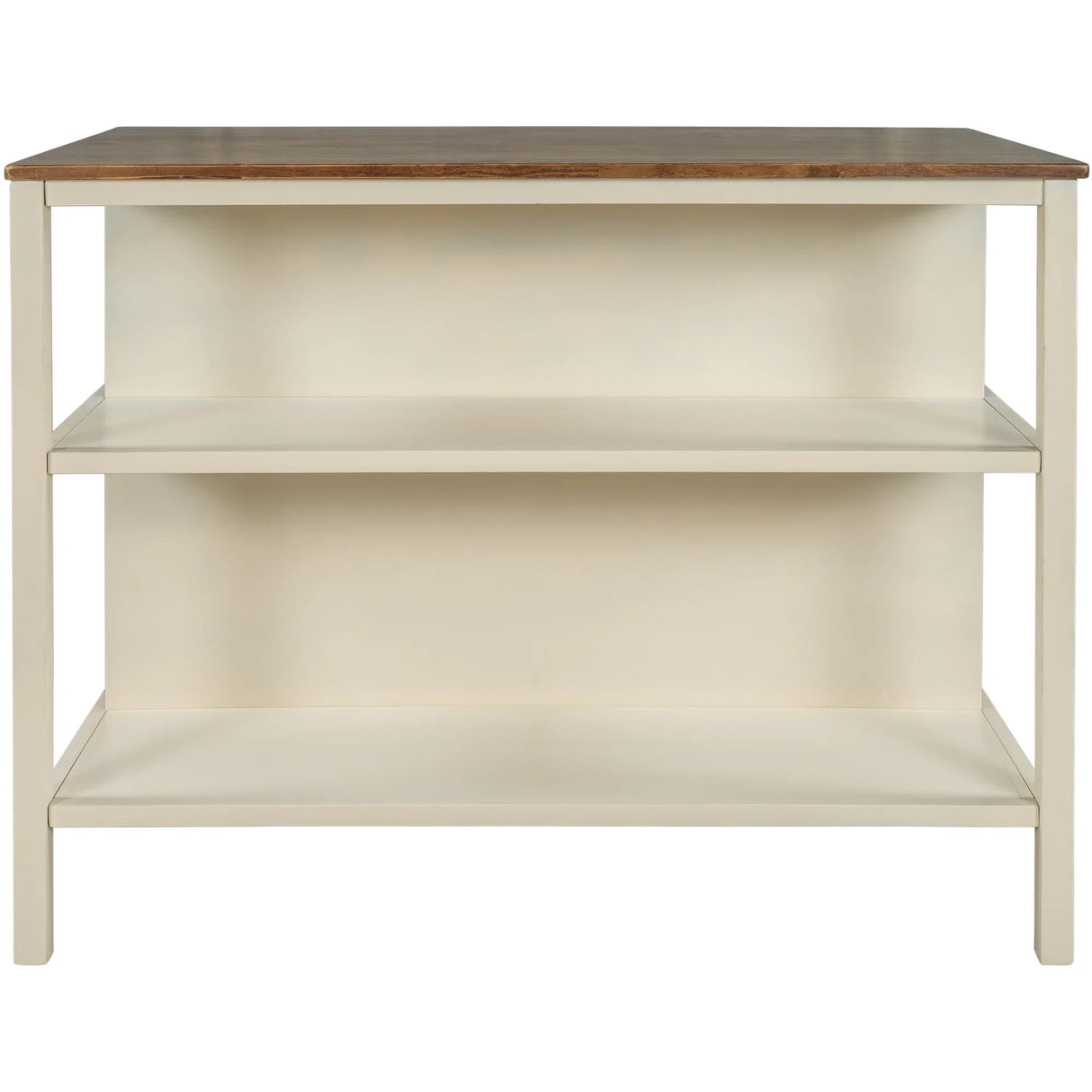 Kitchen Island Set With Stools 45 Inch Top Walnut Off White - Furniture Home Direct
