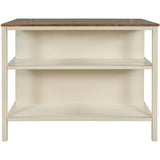 Kitchen Island Set With Stools 45 Inch Top Walnut Off White - Furniture Home Direct