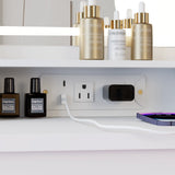 Vanity Desk With Cushioned Stool Mirror Makeup White - Furniture Home Direct
