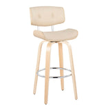Lombardi - Mid Century Modern Fixed Height Barstool With Swivel With Round Footrest (Set of 2) - Furniture Home Direct