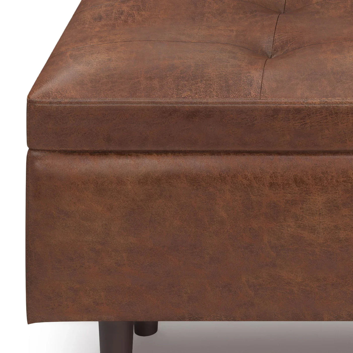 Shay - Large Square Coffee Table Storage Ottoman Mid-Century Style - Furniture Home Direct