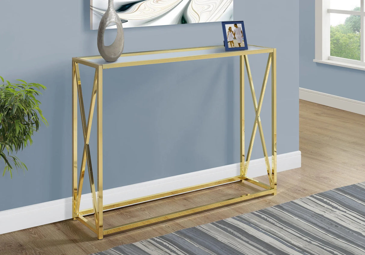 Accent Console Table For Entryway, Contemporary & Modern - Gold - Furniture Home Direct