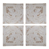 Distressed Wooden Square Wall Panels (Set of 4) - White - Furniture Home Direct