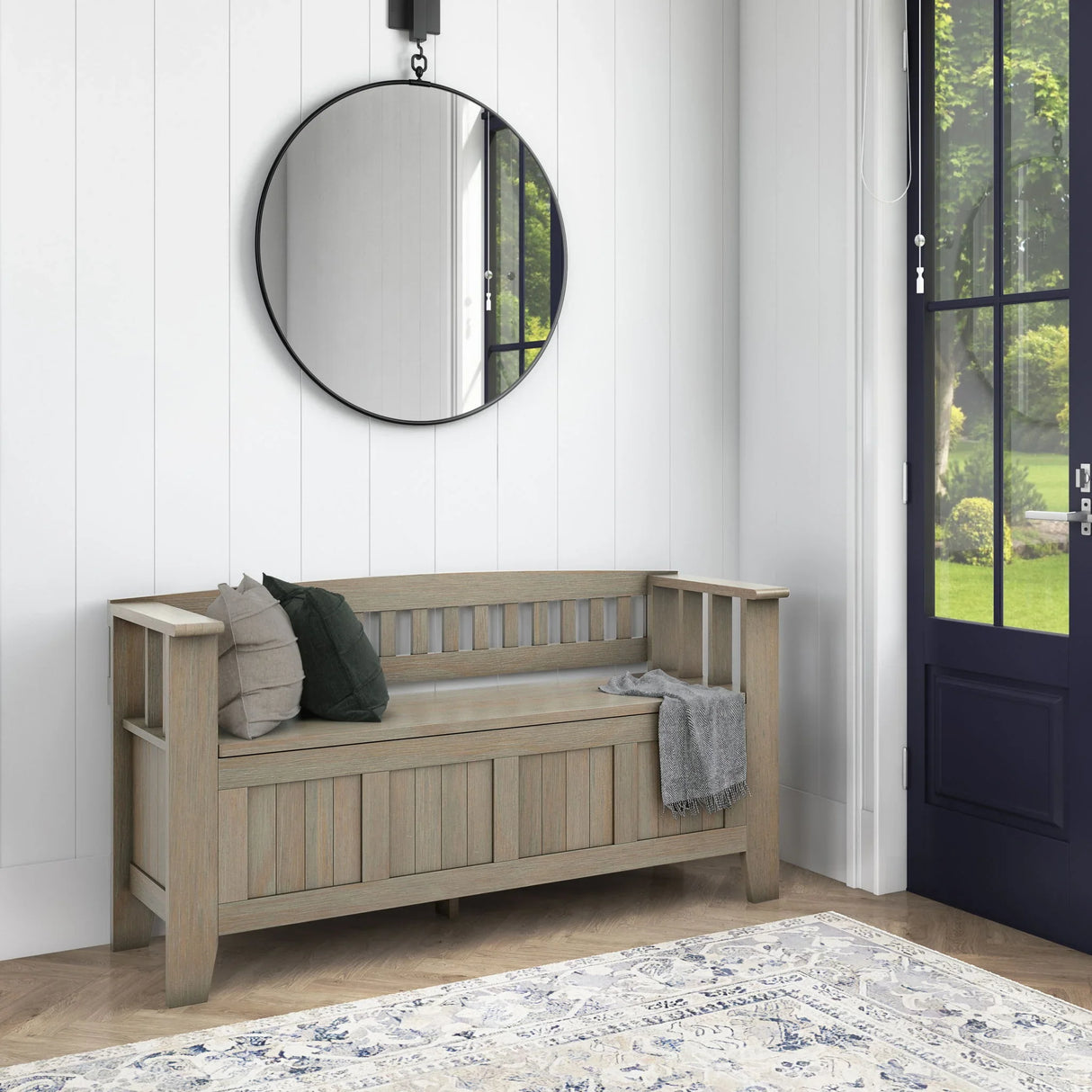 Acadian - Entryway Storage Bench, Handcrafted - Furniture Home Direct