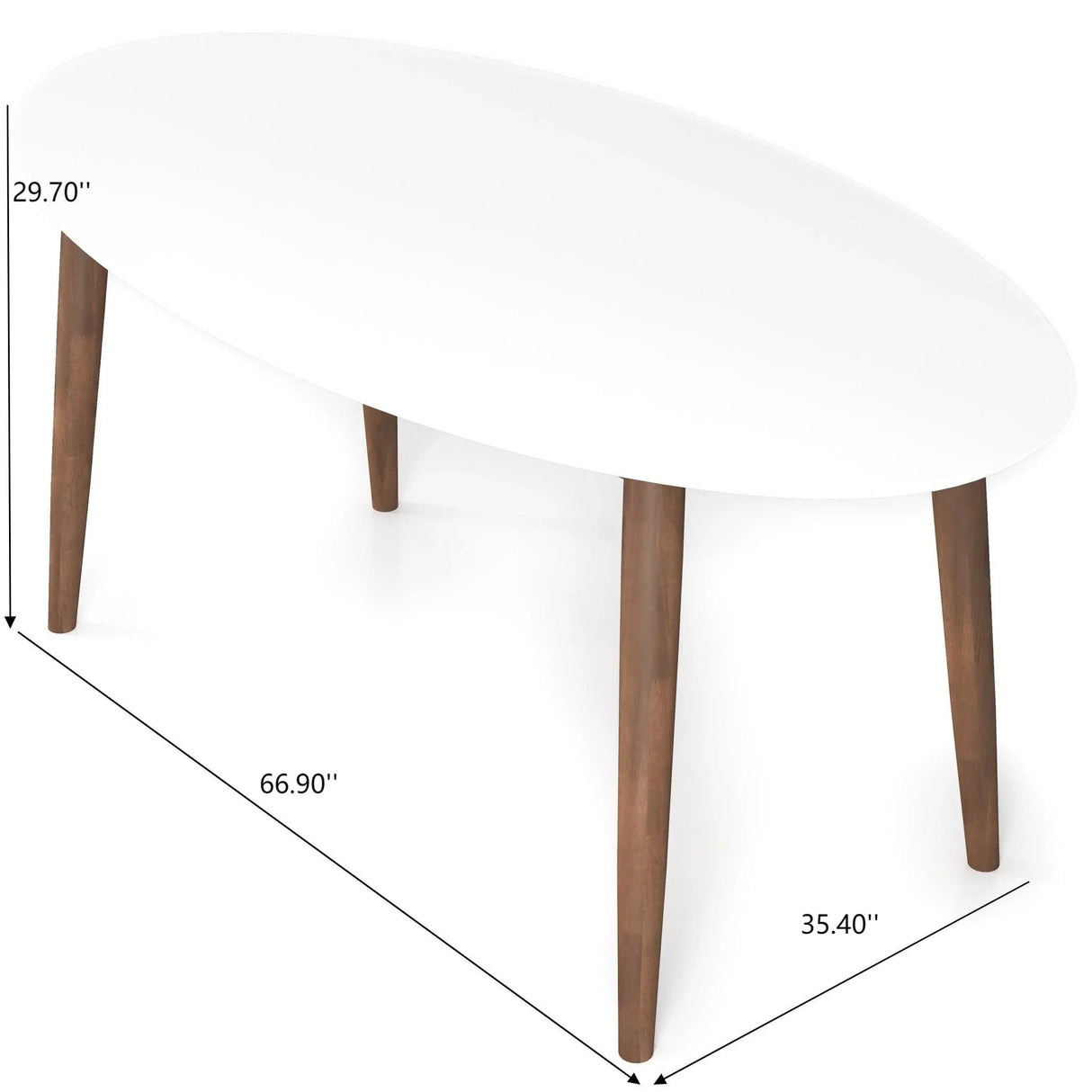 Ada - Mid-Century Modern Style Oval Dining Table - Furniture Home Direct