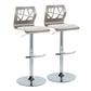 Folia - Contemporary Adjustable Barstool With Swivel With Rounded T Footrest (Set of 2) - Furniture Home Direct