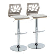 Folia - Contemporary Adjustable Barstool With Swivel With Rounded T Footrest (Set of 2) - Furniture Home Direct