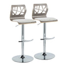 Folia - Contemporary Adjustable Barstool With Swivel With Rounded T Footrest (Set of 2) - Furniture Home Direct