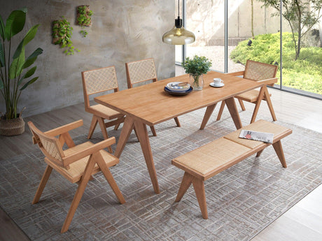 Valentina - 6 Piece Patio Furniture Set - Rattan / Natural - Furniture Home Direct