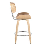 Lombardi - Mid Century Modern Fixed Height Counter Stool With Swivel With Round Footrest (Set of 2) - Furniture Home Direct