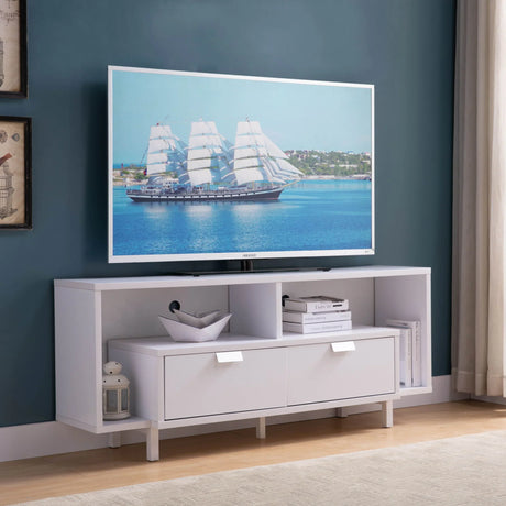 Modern TV Stand & Two Shelves And Two Drawers - Furniture Home Direct