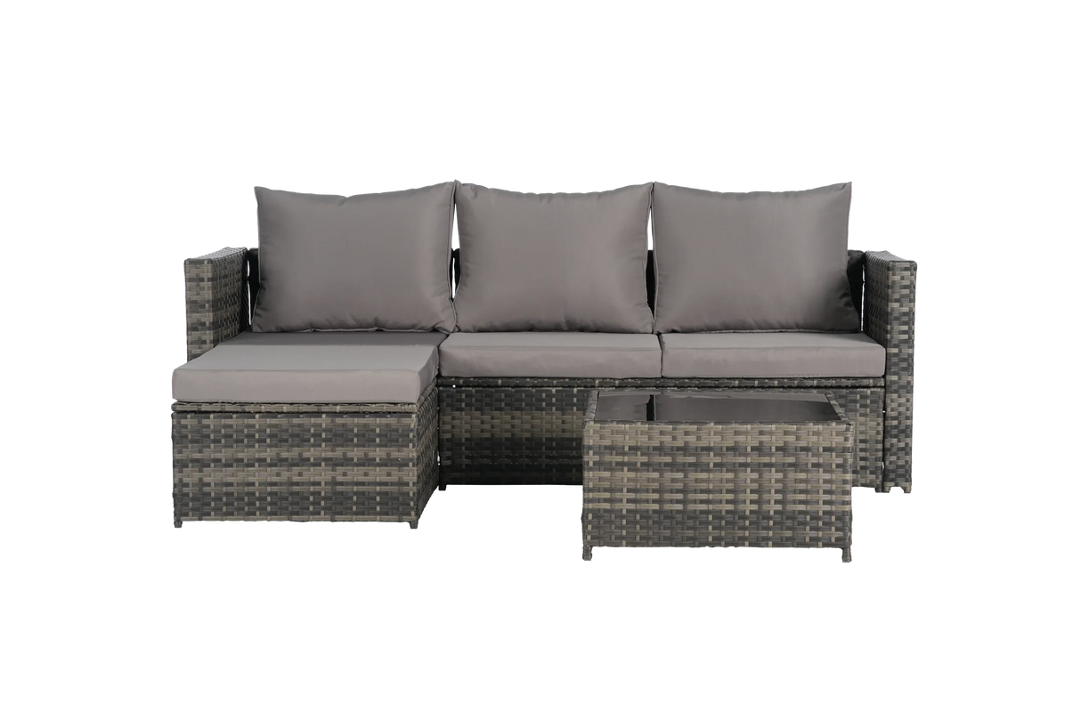 Outdoor Sectional Set with Ottoman - Furniture Home Direct