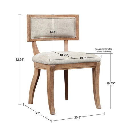 Classic Dining Chair With Curved Back (Set of 2) - Beige / Light Natural - Furniture Home Direct