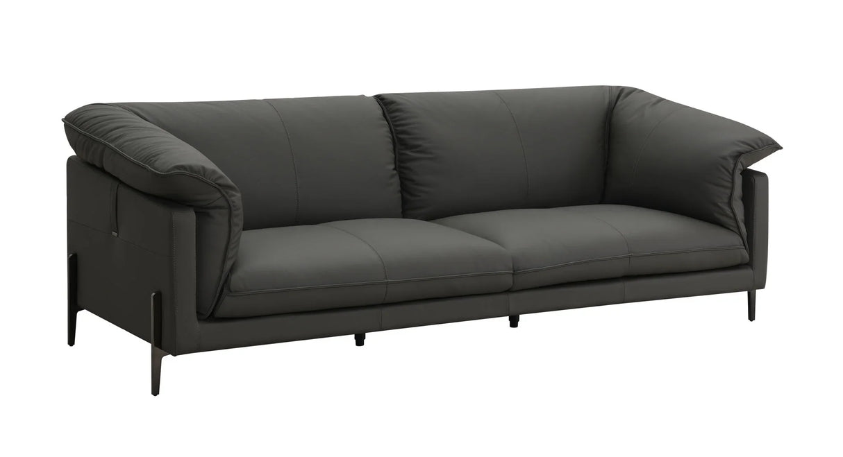 Tadi - Top Grain Leather Sofa - Black - Furniture Home Direct