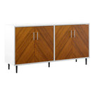 Mid-Century Modern Faux Bookmatch Door Buffet - Furniture Home Direct