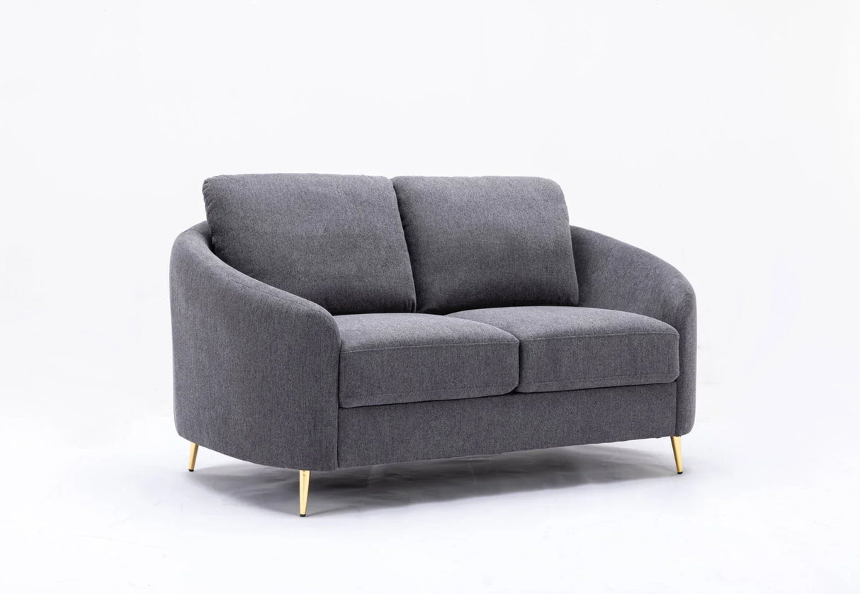 Yuina - Linen Loveseat - Gray - Furniture Home Direct