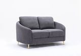 Yuina - Linen Loveseat - Gray - Furniture Home Direct