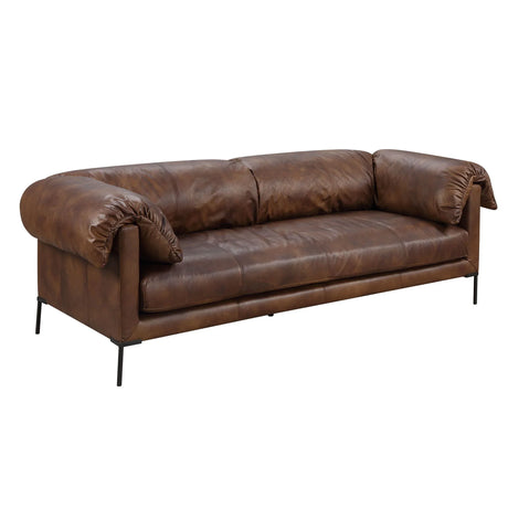 Jaron - Top Grain Leather Sofa - Mocha - Furniture Home Direct