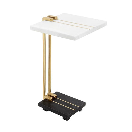 Crystal Side Table With Metal Frame, Artistic Accent Table For Living Room - Furniture Home Direct