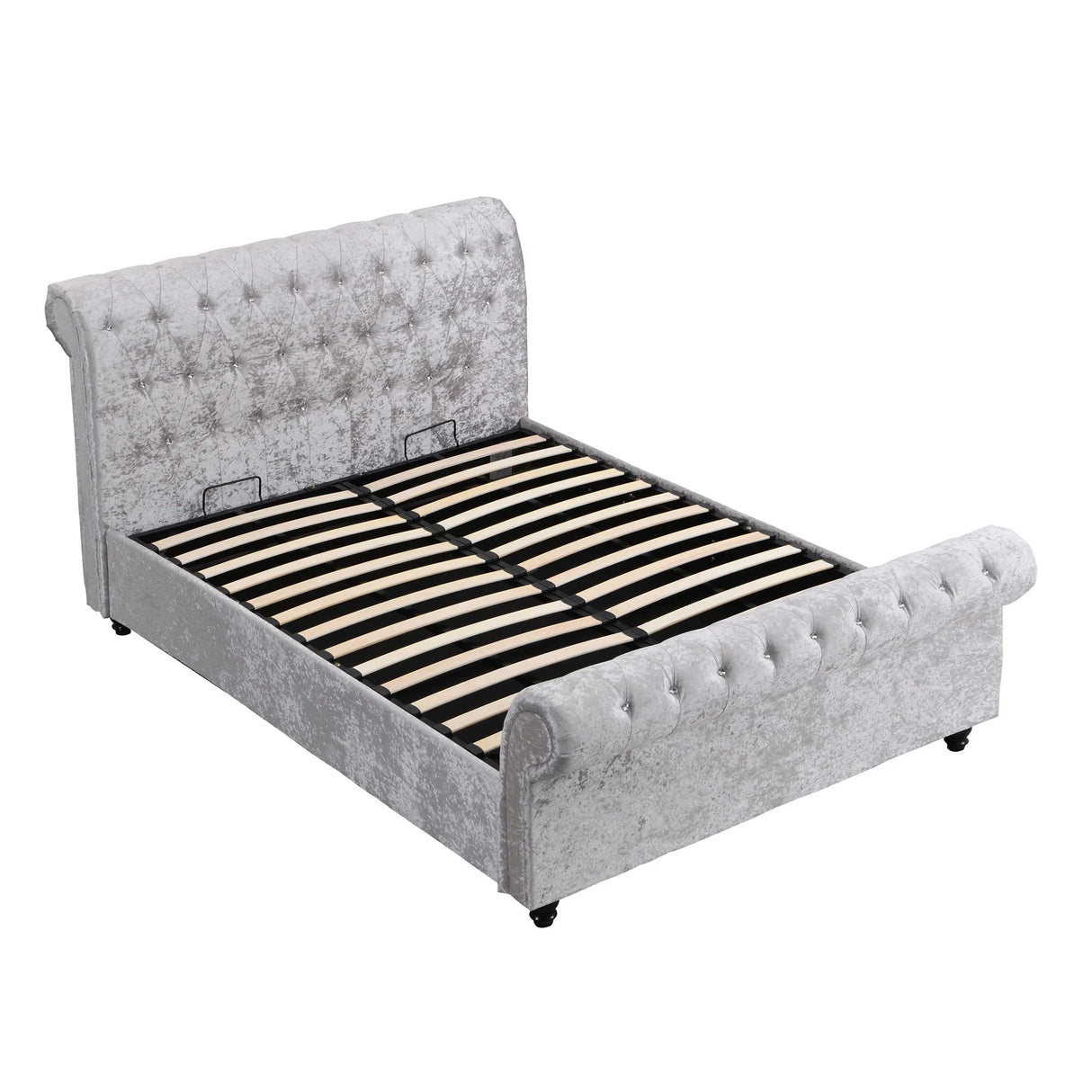 Hartfried - Queen Size Upholstered Storage Bed - Beige - Furniture Home Direct