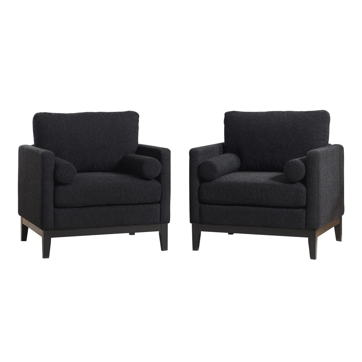 Wide Modern Farmhouse Performance Accent Chair With Legs, Wood Base - Furniture Home Direct