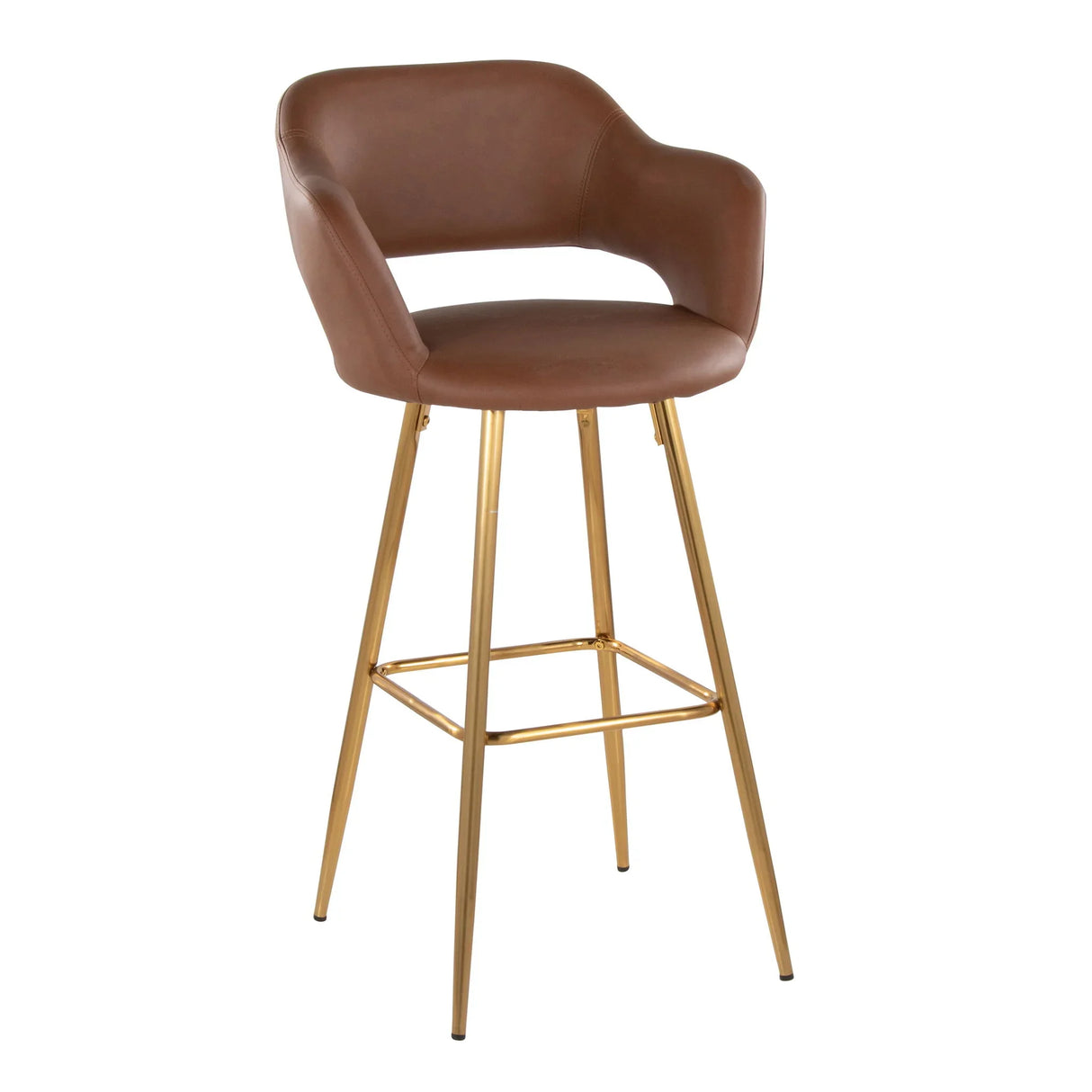 Margarite - Contemporary Fixed Height Barstool With Footrest (Set of 2) With Square - Furniture Home Direct