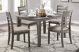 Dining Set Rectangular Table with Padded Chairs Gray - Furniture Home Direct