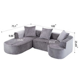 Modular Sectional Sofa With L Shape Chaise With Deep Seat - Furniture Home Direct