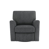 360° Swivel Accent Barrel Armchair With Side Pockets, Compact Design - Furniture Home Direct