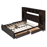 Bed With All In One Cabinet, Shelf And Sockets - Furniture Home Direct