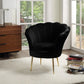 Angelina - Velvet Scalloped Back Barrel Accent Chair With Metal Legs - Furniture Home Direct