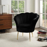 Angelina - Velvet Scalloped Back Barrel Accent Chair With Metal Legs - Furniture Home Direct