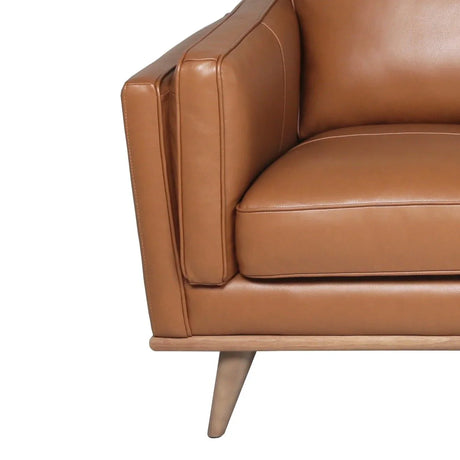 Modern Leather Sofa - Caramel - Furniture Home Direct