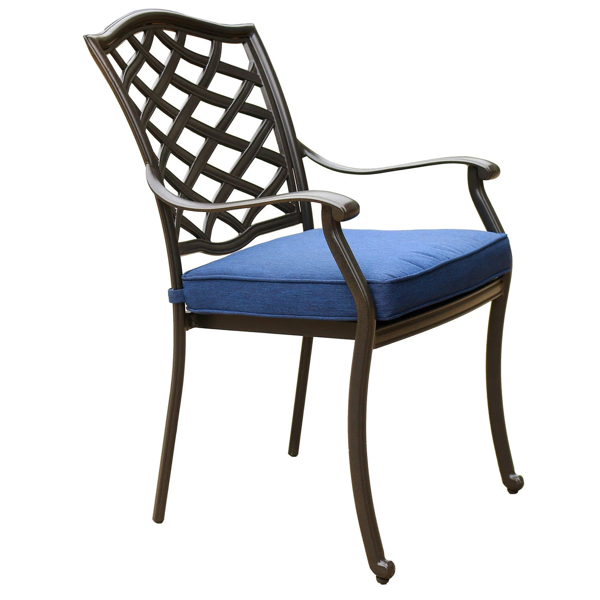Round 49" Long Aluminum Dining Set With Cushions - Furniture Home Direct