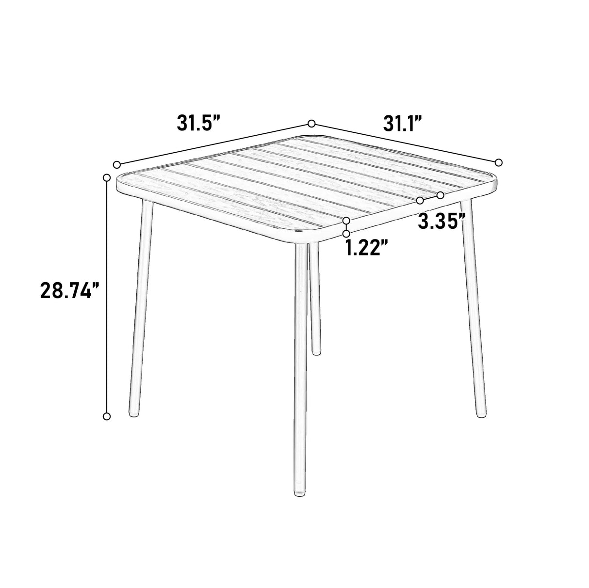 5-Piece Outdoor Dining Set - Brown - Furniture Home Direct