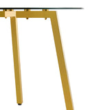 Dining Table Round Glass Top With Gold Legs Transparent - Furniture Home Direct