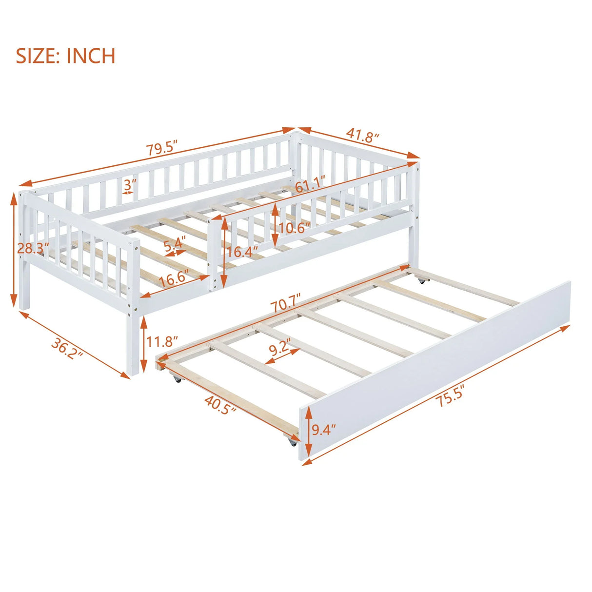 Multi Functional Wooden Daybed Bed - Furniture Home Direct
