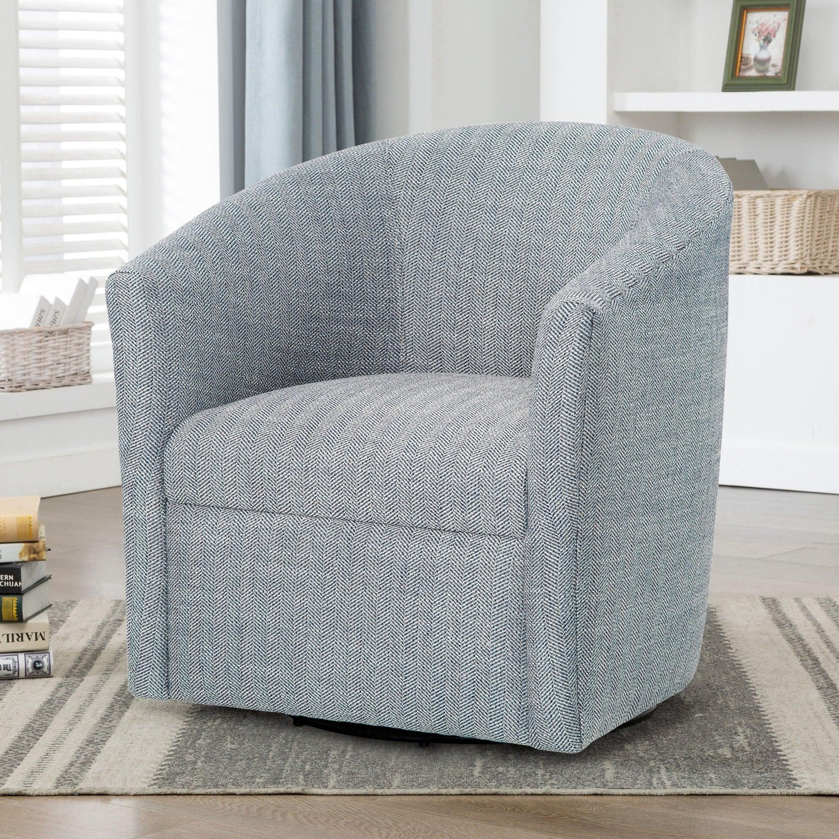 Lainey - Swivel Barrel Chair With 360 Degree Rotation - Furniture Home Direct