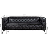 Square Arm Removable Cushion 3 Seater Sofa - Furniture Home Direct