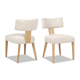 Louise - Split Back Upholstered Dining Side Chair (Set of 2) - Travertine Beige - Furniture Home Direct