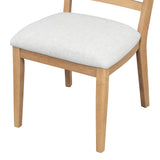 Dining Set Round Wood Table With Ladder Back Chairs Natural - Furniture Home Direct