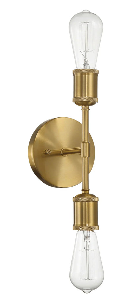 Reverie - Double Lights Bathroom Wall Sconce Over Mirror - Clear / Gold - Furniture Home Direct